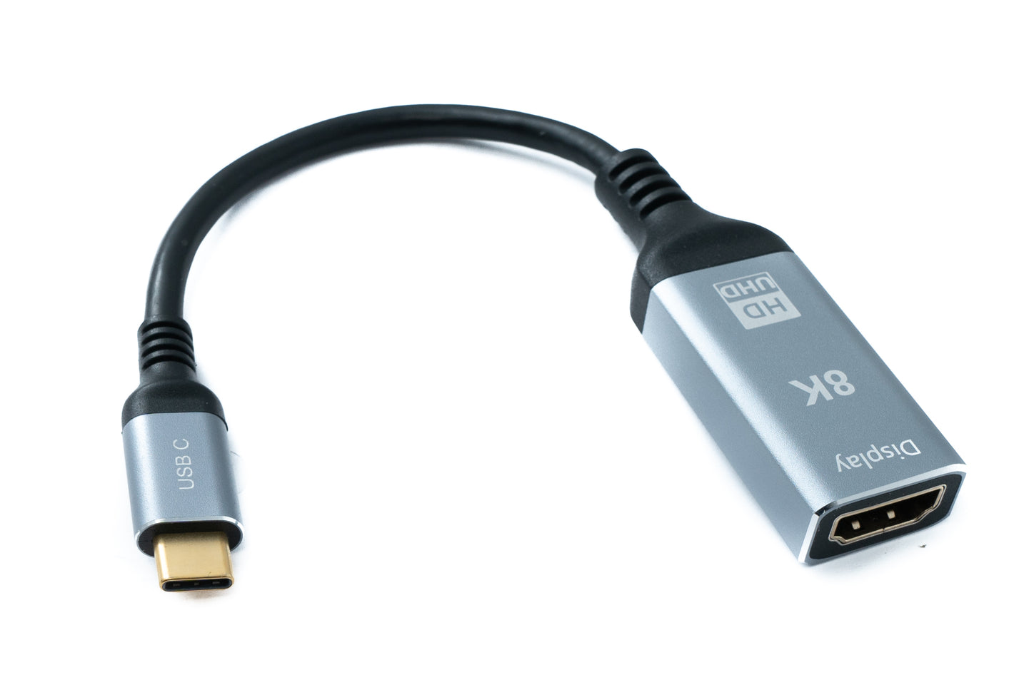 SYSTEM-S USB4 Kabel 20 cm Typ C Stecker zu HDMI 2.1 Standard Buchse 40 Gbit/s 240 W USB 4.0 8K 60Hz UHD 4K