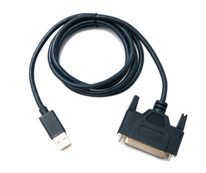 SYSTEM-S USB 2.0 cable 120 cm type A male to D Sub 25 pin female IEEE 1248 adapter in blue