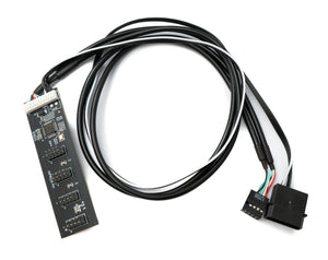 SYSTEM-S USB 2.0 9 Pin Hub Y Kabel Buchse zu 4x Stecker Adapter für Motherboard in Schwarz