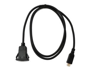 SYSTEM-S USB 3.1 Kabel 100 cm Typ C Stecker zu Buchse Panel Mount 5 Gbit/s Adapter in Schwarz