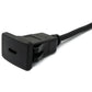 SYSTEM-S USB 3.1 Kabel 100 cm Typ C Stecker zu Buchse Panel Mount 5 Gbit/s Adapter in Schwarz