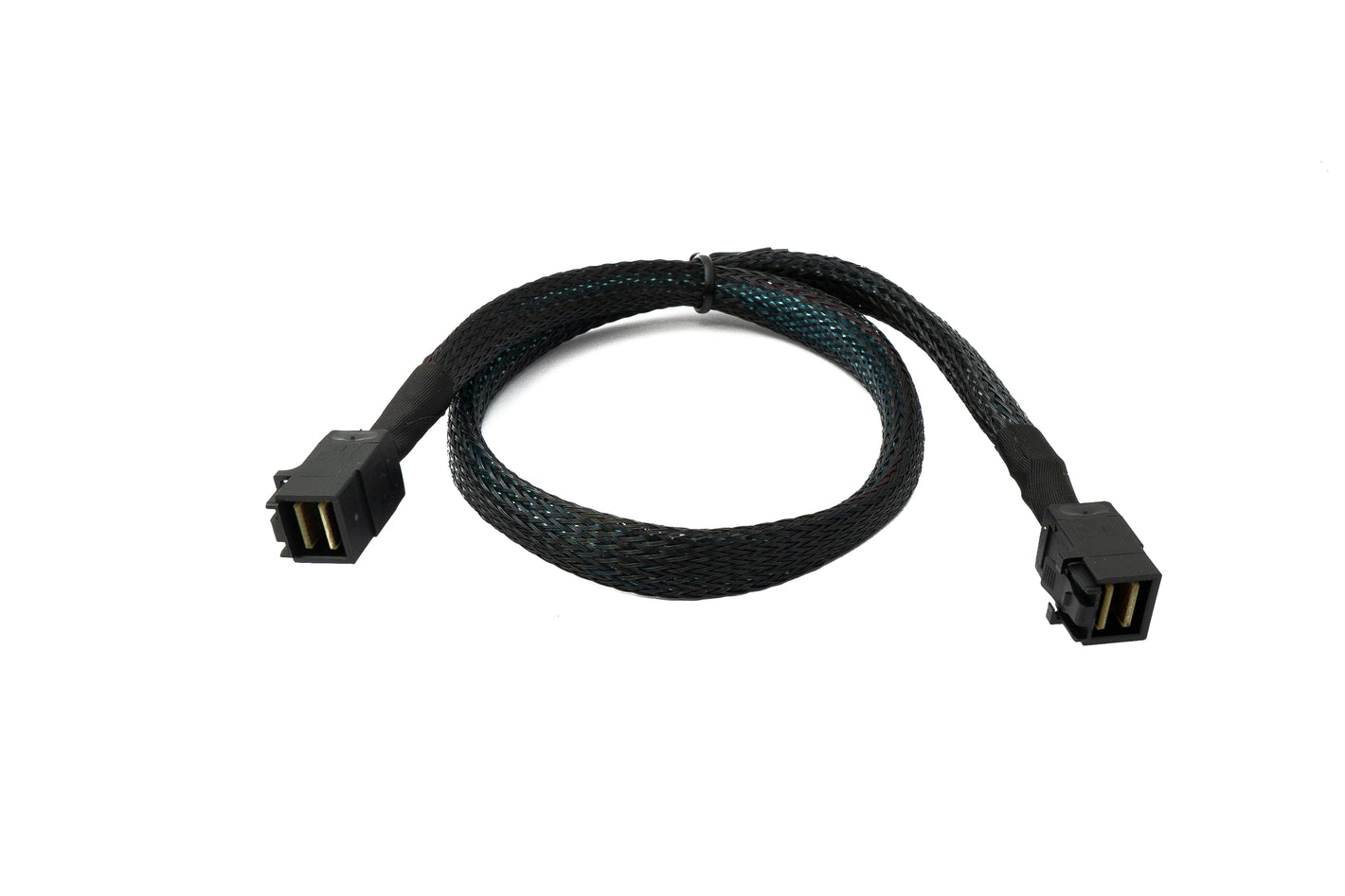 SYSTEM-S SFF-8643 Kabel 50 cm Mini SAS HD Stecker zu Stecker High Density geflochten für Festplatte