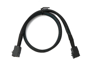 SYSTEM-S SFF-8643 Kabel 50 cm Mini SAS HD Stecker zu Stecker High Density geflochten für Festplatte