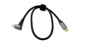 SYSTEM-S USB 3.1 Gen 2 Typ C Kabel 50 cm Stecker zu Stecker 10 Gbit/s 100W Winkel Adapter