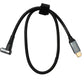 SYSTEM-S USB 3.1 Gen 2 Type C Cable 50 cm Male to Male 10 Gbit/s 100W Angle Adapter