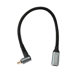 SYSTEM-S USB 3.1 Gen 2 Typ C Kabel 25 cm Stecker zu Buchse 10 Gbit/s 100W Winkel Adapter