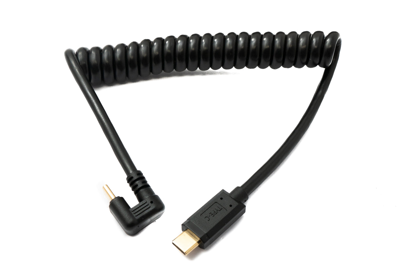 SYSTEM-S USB 3.1 Typ C Kabel 80 cm Stecker zu Stecker 5 Gbit/s Spirale U Turn 180° Winkel Adapter