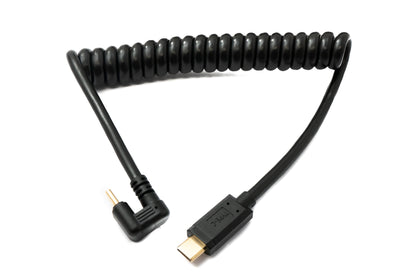 SYSTEM-S USB 3.1 Type C cable 80 cm male to male 5 Gbit/s spiral U turn 180° angle adapter