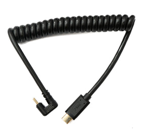 SYSTEM-S USB 3.1 Typ C Kabel 80 cm Stecker zu Stecker 5 Gbit/s Spirale U Turn 180° Winkel Adapter