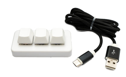 PCsensor USB HID Bluetooth Keypad 3 keys programmable mechanical RGB LED PC hotkeys white for osu!