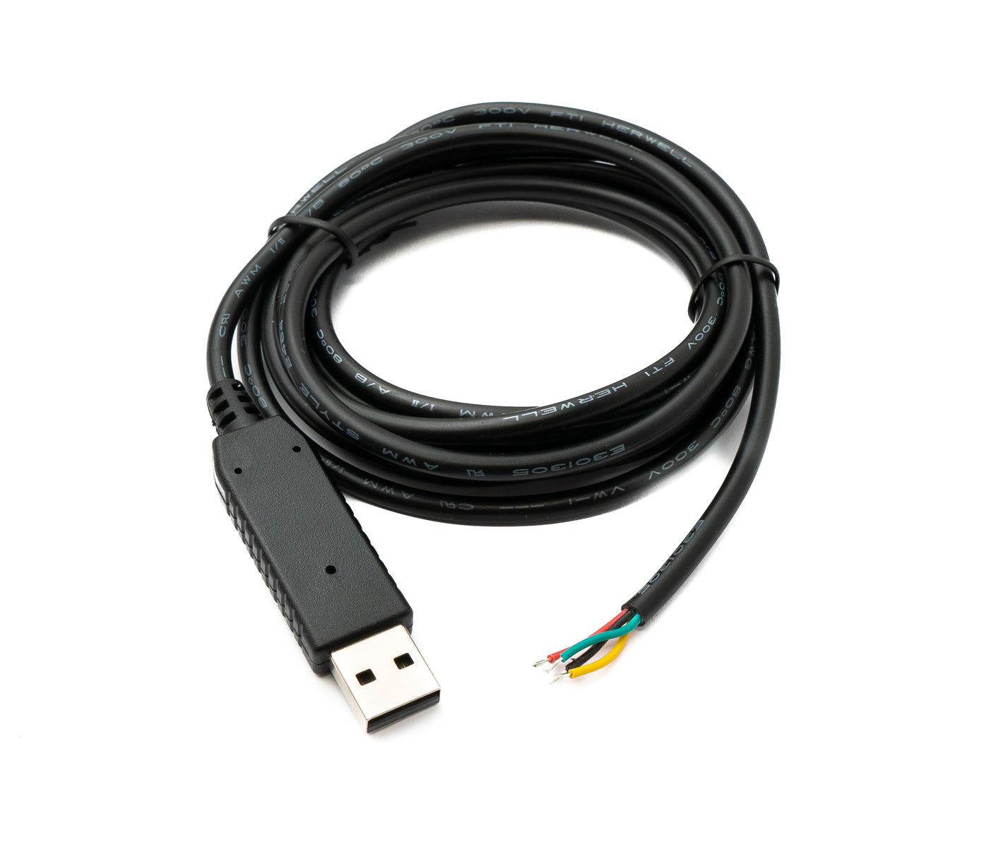 PCsensor USB 2.0 Kabel 2 m Typ A zu 4 Pin Pigtail Draht Adapter in Schwarz