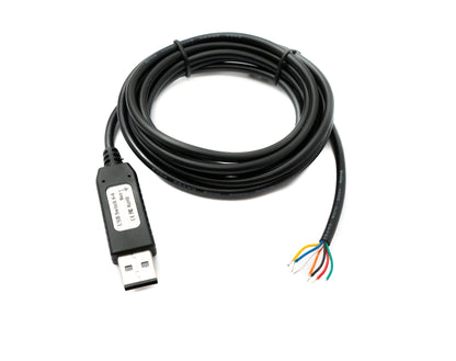 PCsensor USB 2.0 Cable 2 m Type A to RS485 7 Pin Pigtail Wire Adapter in Black