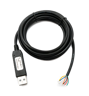 PCsensor USB 2.0 Kabel 2 m Typ A zu RS485 7 Pin Pigtail Draht Adapter in Schwarz