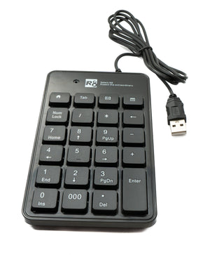 SYSTEM-S Numpad Ziffernblock 23 Tasten USB 2.0 Typ A ergonomisch Tastatur mit Zusatztasten