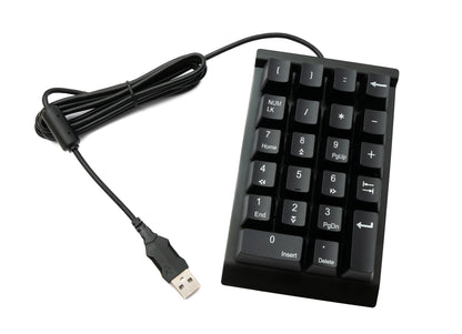 SYSTEM-S Numpad Ziffernblock 23 Tasten USB 2.0 Typ A mechanische Tastatur mit LED in Schwarz