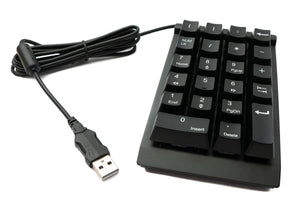 SYSTEM-S Numpad Ziffernblock 23 Tasten USB 2.0 Typ A mechanische Tastatur mit LED in Schwarz