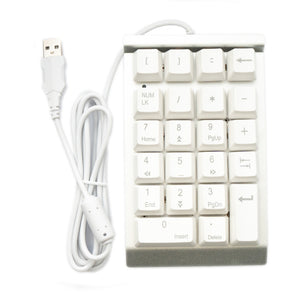 SYSTEM-S Numpad Ziffernblock 23 Tasten USB 2.0 Typ A mechanische Tastatur mit LED in Weiß