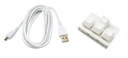PCsensor USB HID Mini Keypad WASD 4 Tasten programmierbar mechanisch RGB LED PC Pfeiltasten Hotkeys Weiß