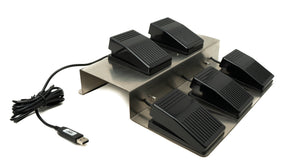 PCsensor USB Fußpedal 5 mechanische Tasten Typ A Fuß Pedal für PC Hotkeys in Grau Schwarz