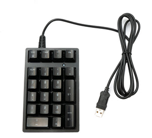 SYSTEM-S Numpad Ziffernblock 21 Tasten USB 2.0 Typ A mechanische Tastatur mit LED RGB Backlight