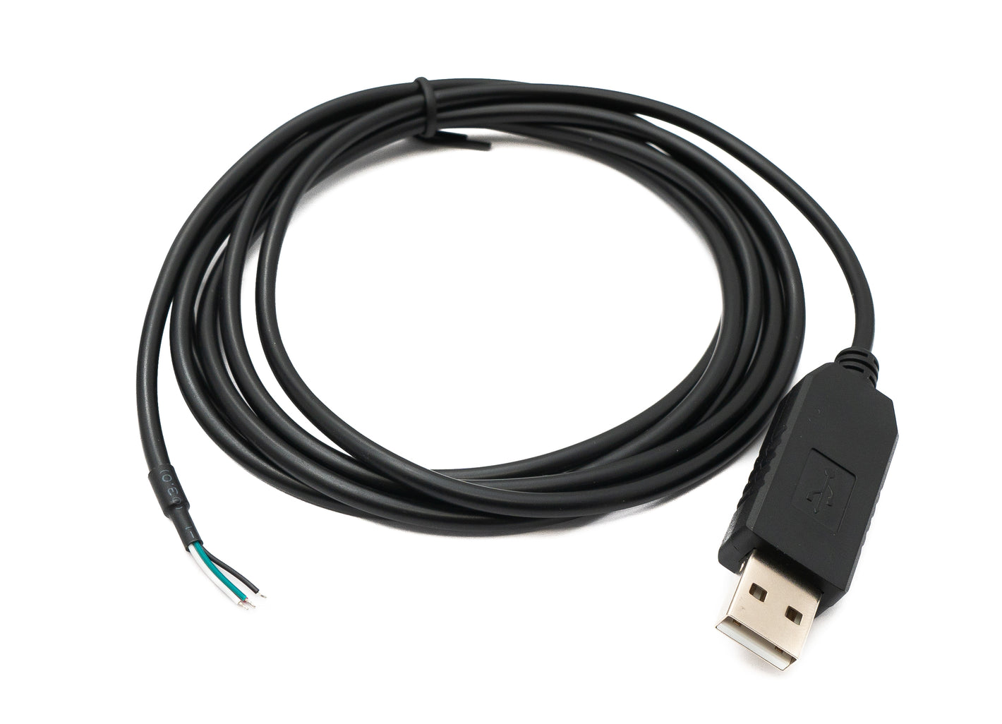 SYSTEM-S USB 2.0 Kabel 180 cm Typ A zu RS485 4 Pin Pigtail Draht Adapter in Schwarz