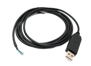 SYSTEM-S USB 2.0 Cable 180 cm Type A to RS485 4 Pin Pigtail Wire Adapter in Black