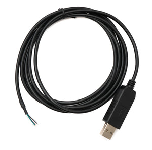 SYSTEM-S USB 2.0 Cable 180 cm Type A to RS485 4 Pin Pigtail Wire Adapter in Black