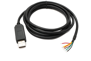 SYSTEM-S USB 2.0 Cable 180 cm Type A to RS485 6 Pin Pigtail Wire Adapter in Black