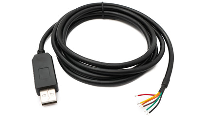 SYSTEM-S USB 2.0 Kabel 180 cm Typ A zu RS485 6 Pin Pigtail Draht Adapter in Schwarz