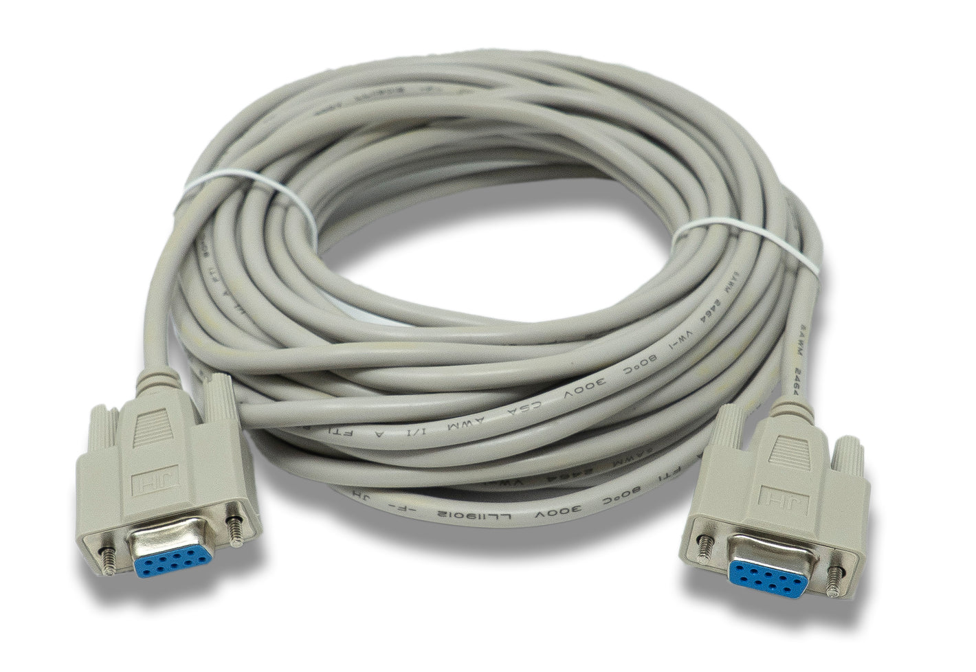 SYSTEM-S D Sub Nullmodem Cable 10 m 9 Pin Female to Female RS232 DB9 Adapter in Grey
