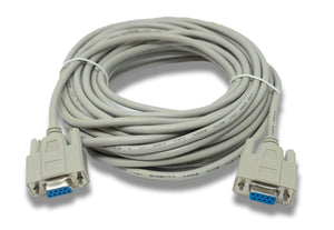 SYSTEM-S D Sub Nullmodem Kabel 10 m 9 Pin Buchse zu Buchse RS232 DB9 Adapter in Grau