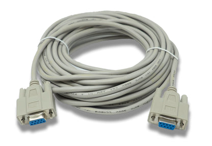 SYSTEM-S D Sub Nullmodem Kabel 10 m 9 Pin Buchse zu Buchse RS232 DB9 Adapter in Grau