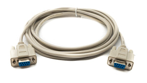 SYSTEM-S D Sub null modem cable 3 m 9 pin female to female RS232 DB9 adapter in grey