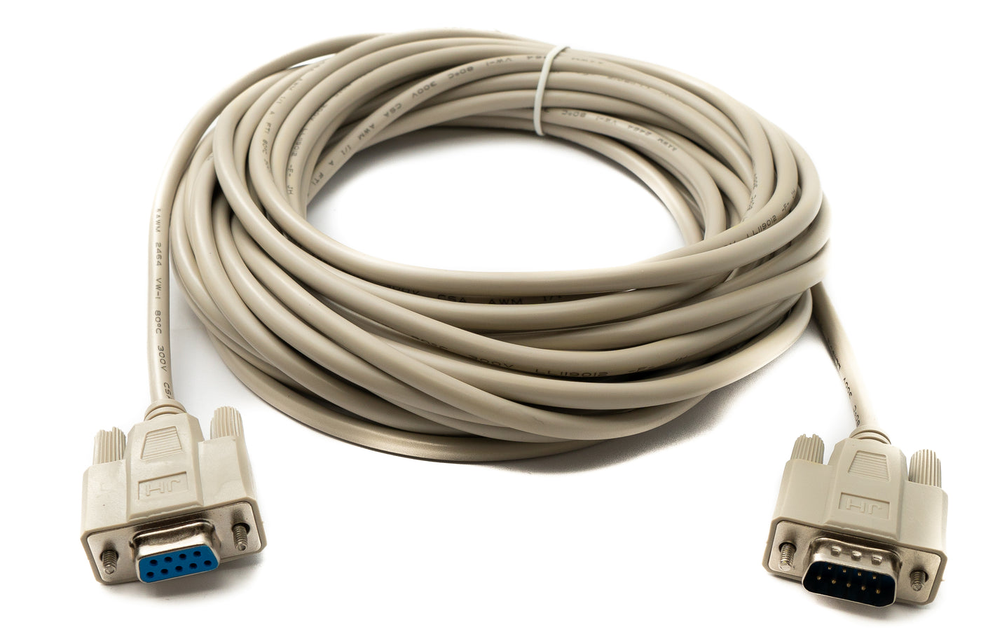 SYSTEM-S D Sub null modem cable 10 m 9 pin male to female RS232 DB9 adapter in grey