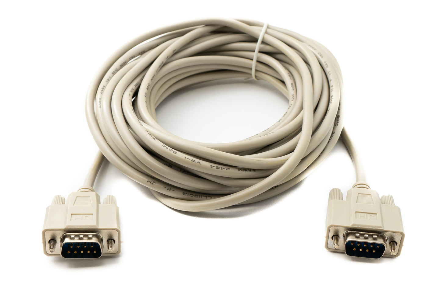 SYSTEM-S D Sub null modem cable 10 m 9 pin male to male RS232 DB9 adapter in grey