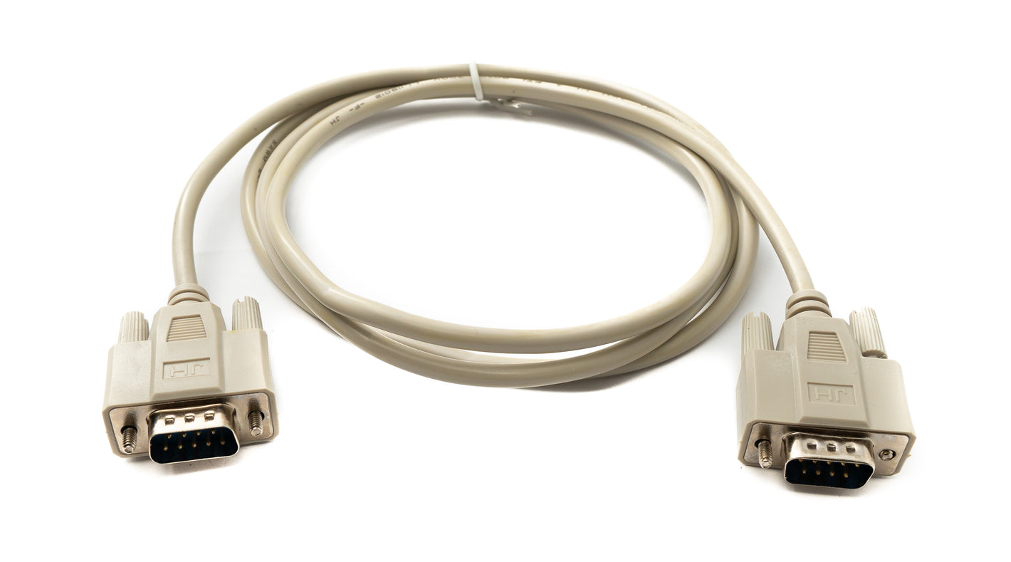 SYSTEM-S D Sub Null Modem Cable 150 cm 9 Pin Male to Male RS232 DB9 Adapter in Gray