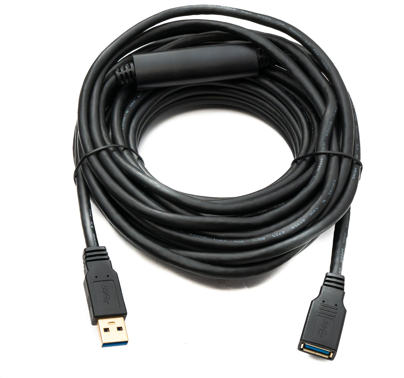 Câble SYSTEM-S USB 3.0 10 m Adaptateur Type C mâle vers femelle 5 Gbit/s en noir