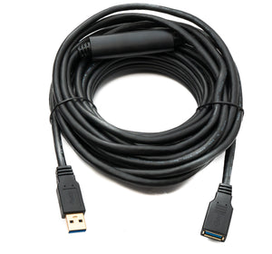 SYSTEM-S USB 3.0 Kabel 10 m Typ C Stecker zu Buchse 5 Gbit/s Adapter in Schwarz