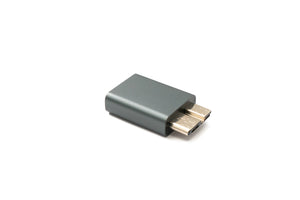 SYSTEM-S USB 3.0 Adapter Micro B Stecker zu 3.1 C Buchse Kabel 5 Gbit/s 100W in Grau