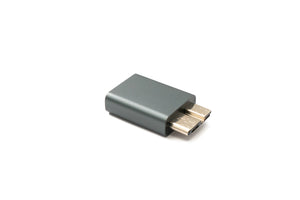 SYSTEM-S USB 3.0 Adapter Micro B Male to 3.1 C Female Cable 5 Gbit/s 100W in Gray