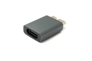 SYSTEM-S USB 3.0 Adapter Micro B Stecker zu 3.1 C Buchse Kabel 5 Gbit/s 100W in Grau