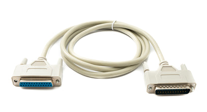 SYSTEM-S D Sub Kabel 150 cm 25 Pin Stecker zu Buchse RS530 DB25 Adapter in Grau