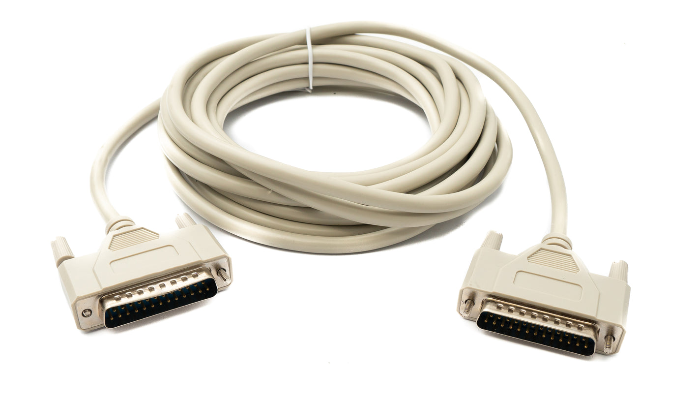 SYSTEM-S D Sub Cable 5 m 25 Pin Male to Male RS530 Adapter in Gray