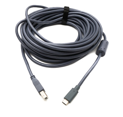 SYSTEM-S USB 3.1 Type C cable 10 m male to 2.0 Type B male adapter in grey 