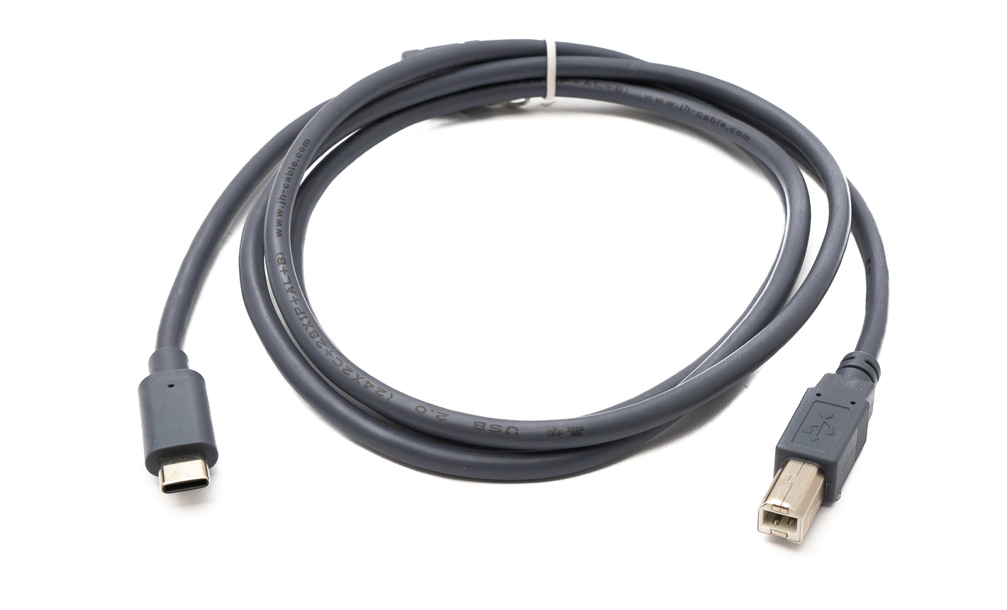 SYSTEM-S USB 3.1 Type C cable 150 cm plug to 2.0 Type B plug adapter in gray