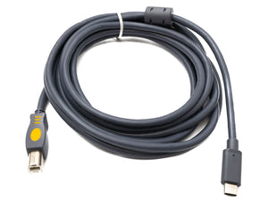 SYSTEM-S USB 3.1 Typ C Kabel 3 m Stecker zu 2.0 Typ B Stecker Adapter in Grau