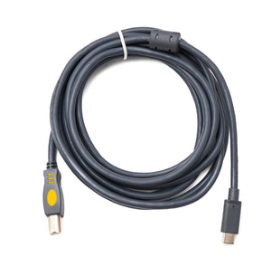 SYSTEM-S USB 3.1 Typ C Kabel 3 m Stecker zu 2.0 Typ B Stecker Adapter in Grau