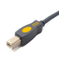 SYSTEM-S USB 3.1 Typ C Kabel 3 m Stecker zu 2.0 Typ B Stecker Adapter in Grau