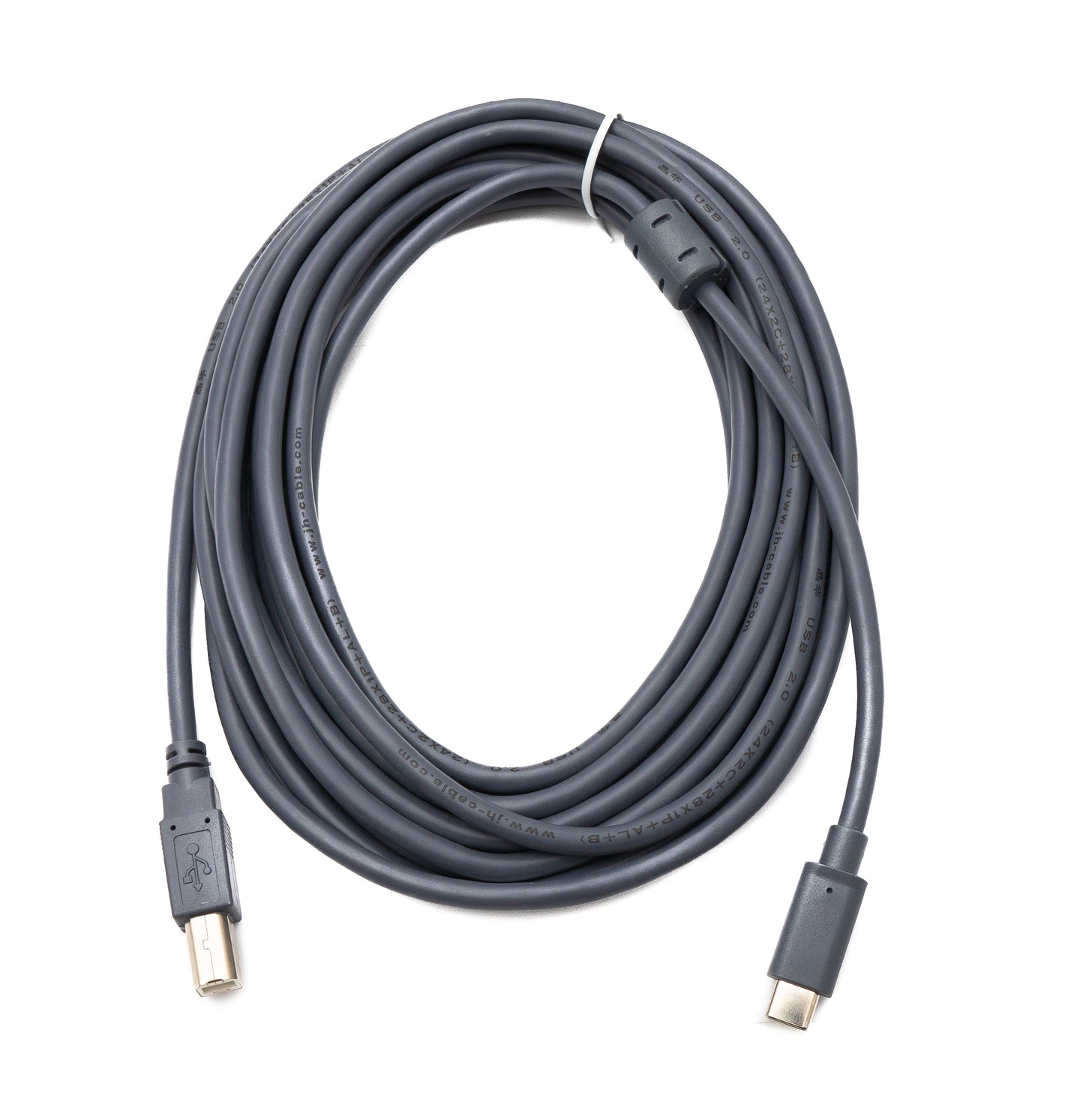 SYSTEM-S USB 3.1 Typ C Kabel 5 m Stecker zu 2.0 Typ B Stecker Adapter in Grau