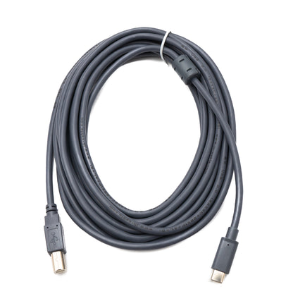 SYSTEM-S USB 3.1 Type C cable 5 m male to 2.0 Type B male adapter in grey 